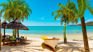 Maldives Cafe Ambience ☕ Relaxing Maldives Bossa Nova & Ocean Waves Sounds for Work, Study, Relax
