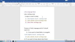 Lahu Langguage 1 information