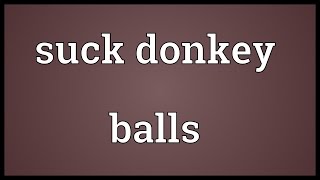 Suck donkey balls Meaning