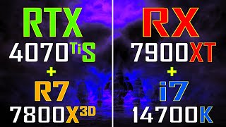 RTX 4070Ti SUPER + RYZEN 7 7800X3D vs RX 7900XT + INTEL i7 14700K || PC GAMES TE