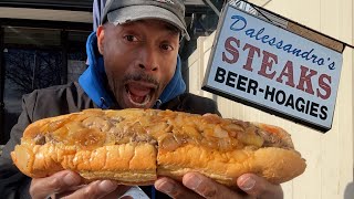 Massive Philly Cheesesteak Feast at Dalessandro’s! 🧀🥩🔥