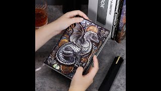 Elecart 3D Dragon Journal Embossed Writing Notebook Hardcover Leather Travel Diary Notebooks