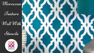 Moroccan Inspired Accent Wall Using Stencil Pattern Tamara