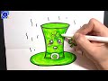 儿童简笔画 步骤讲解 kids drawing how to draw st. patrick s day hat