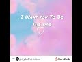 Jamarkus Hall - I Want You To Be The One  (Poem)