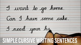 simple cursive writing sentences//cursive handwriting//cursive handwriting practice//handwriting