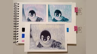 What I Learned by Painting a Baby Penguin 3 Times - Gouache Painting Video Lesson