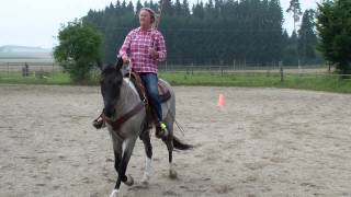 Reiten mit Halsring: Andrea mit Pedro