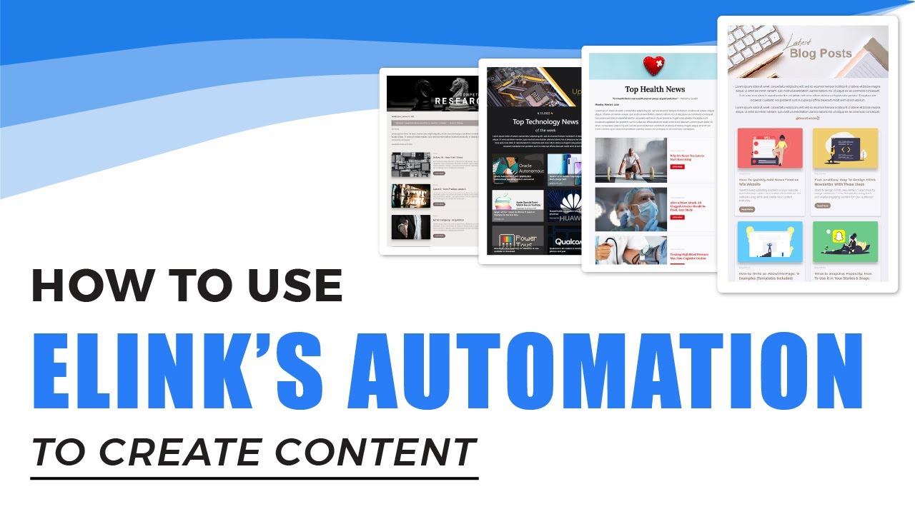 How To Automate Content With Elink Youtube
