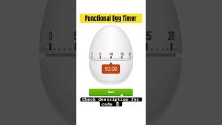 Functional Egg Timer | CSS JS #tutorials #coding #shorts