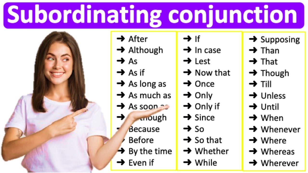 SUBORDINATING CONJUNCTIONS 📚| Learn All Types With Examples | English ...