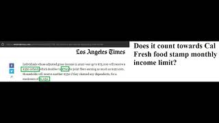 Does Gas Refund Check/Stimulus Count Towards Cal Fresh Food Stamps Income Limit?