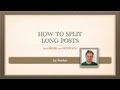 205 How to split long Posts and Pages