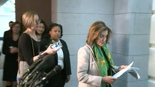 Nancy Pelosi arrives for impeachment meeting with House caucus | AFP
