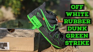 OFF WHITE x Air Rubber Dunk Green Strike Unboxing and On Feet