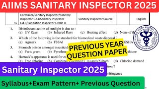 AIIMS Sanitary Inspector 2025 || AIIMS Health Sanitary Inspector Previous Year question #rrb