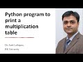 Python program to print a multiplication table