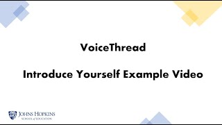 Introduction example using VoiceThread