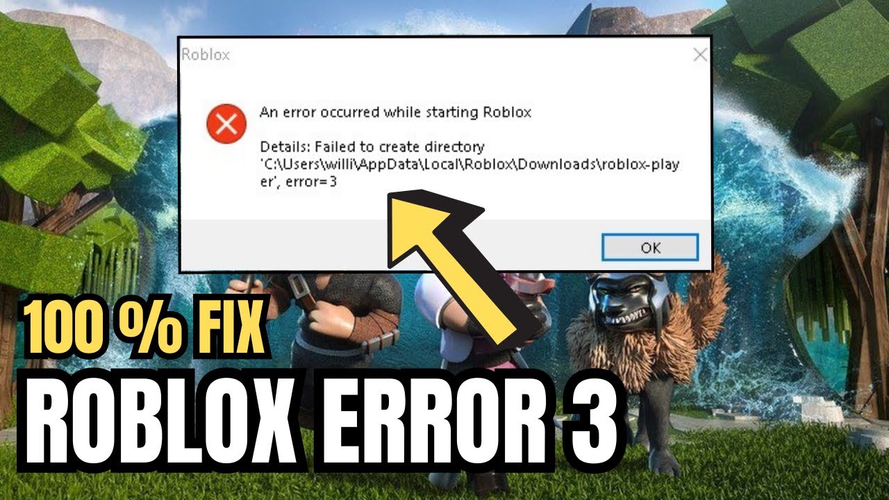 How To FIX ROBLOX FAILED TO CREATE DIRECTORY ERROR 3 (2023) NEW - YouTube