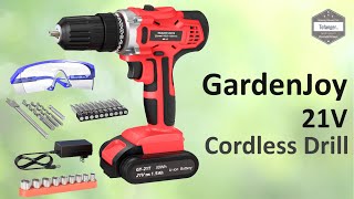 GardenJoy 21V Max Li ion Cordless Drill - Driver Kit - Unboxing