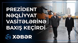 Prezident  kommunal xidmət göstərəcək müxtəlif xüsusi təyinatlı nəqliyyat vasitələri ilə tanış olub