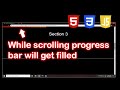 Make a progress bar that get filled while scrolling down the website | HTML CSS and JavaScript
