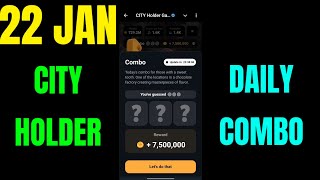 City Holder Combo Today | City Holder Daily Combo 22 January | City Holder Daily Combo Card