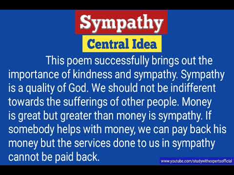 Sympathy Poem By Charles Mackay Central Idea || Central Idea Of The ...