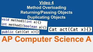 AP Computer Science A || Method Overloading and Returning/Passing/Duplicating Objects (Video 4)