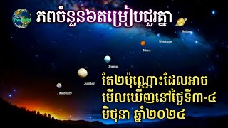 ភពចំនួន៦តម្រៀបជួរគ្នា តែ២ប៉ុណ្ណោះ ដែលអាចមើលឃើញនៅថ្ងៃទី៣-៤ មិថុនា ឆ្នាំ២០២៤