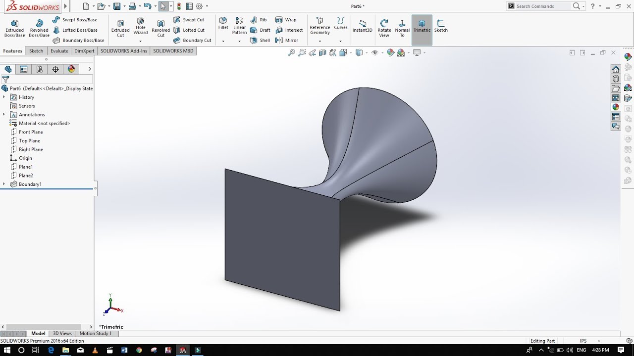 SOLIDWORKS Tutorial For Beginners | Boundary Boss/Base Command - YouTube