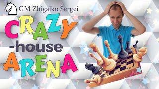 БЕЗУМИЕ НА ДОСКЕ - CrazyHouse 3+0!! ГРОССМЕЙСТЕР в ШОКЕ!! Шахматы \u0026 Сергей Жигалко. На lichess.org