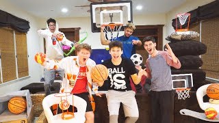 EPIC INDOOR BASKETBALL OBSTACLE COURSE SKILLS CHALLENGE!!