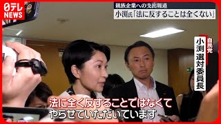 【自民・小渕選対委員長】週刊誌報道認める「法に反することは全くない」