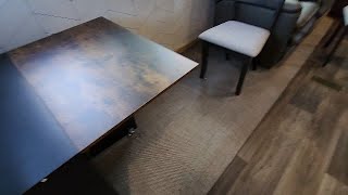 Two leaf easy to store dining / card table with storage