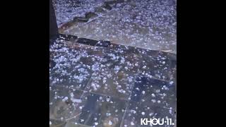 Hail fell near Lake Conroe with Saturday night's storms