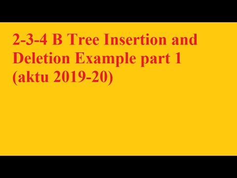 2-3-4 B Tree Insertion And Deletion Example Part 1 (aktu 2019-20) - YouTube