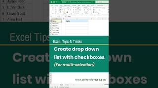 Create drop down list with checkboxes for multi-selection in Excel
