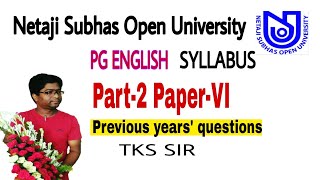 NSOU, PGEG-VI - Syllabus, previous years' questions | TKS SIR