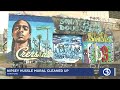 Video: Vandalism on Nipsey Hussle mural in Hartford cleaned up