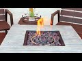 sunnydaze square outdoor propane gas fire pit table with lava rocks 30 inch war 986