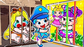 [🐾paper dolls🐾] Rich vs Broke Prison Mother and Daughter | Rapunzel Family 놀이 종이