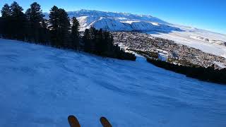 Skiing the slopes of Snow King Mountain (SKM)