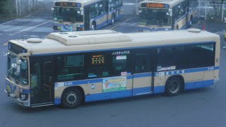 横浜市営バス回送車8-1632と横浜市営バス「クリスマスイルミネーション」102滝頭行き8-3952、横浜市営バス3本牧埠頭行き3-1774、横浜市営バス29鶴見駅行き9-1915！