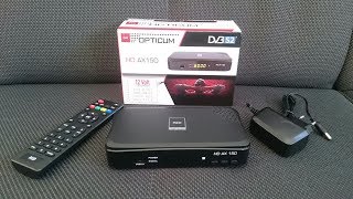 Red opticum HD AX 150 digital receiver DVB-S2 unboxing auspacken 12v small Astra Hotbird HDMI USB