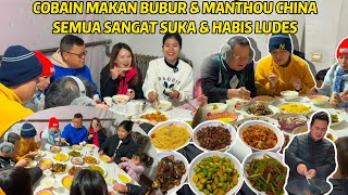 MASAK MAKANAN CHINA BUAT TEMAN2 DARI INDONESIA, DAN SAJIKAN BUBUR HANGAT MASAK DI TUNGKU KAYU