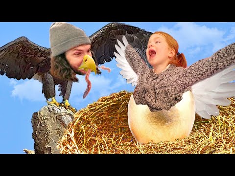 LEARN TO FLY!! Adley finds baby eagle eggs hidden in the garden! Animal Makeover for the new VR game!