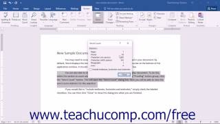 Word 2016 Tutorial Finding the Word Count Microsoft Training