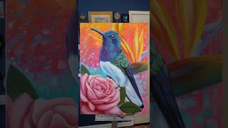 hummingbirds are beautiful 🌸 #paintwithme #artist #hummingbird #painting #latinaartist