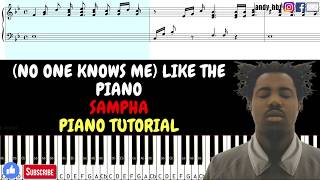 (No One Knows Me) Like The Piano - Sampha / EASY Piano Tutorial / Sheet Music / Midi